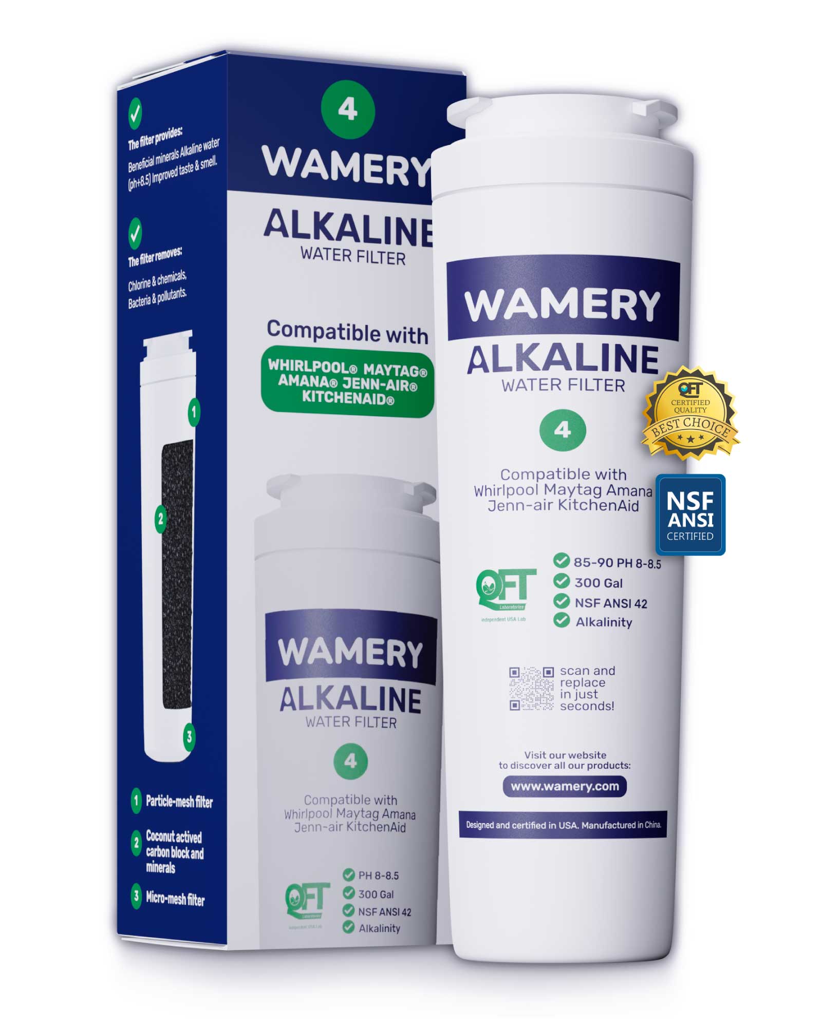Alkaline Fridge Filter 4 - Whirlpool/Maytag - 1 Pack