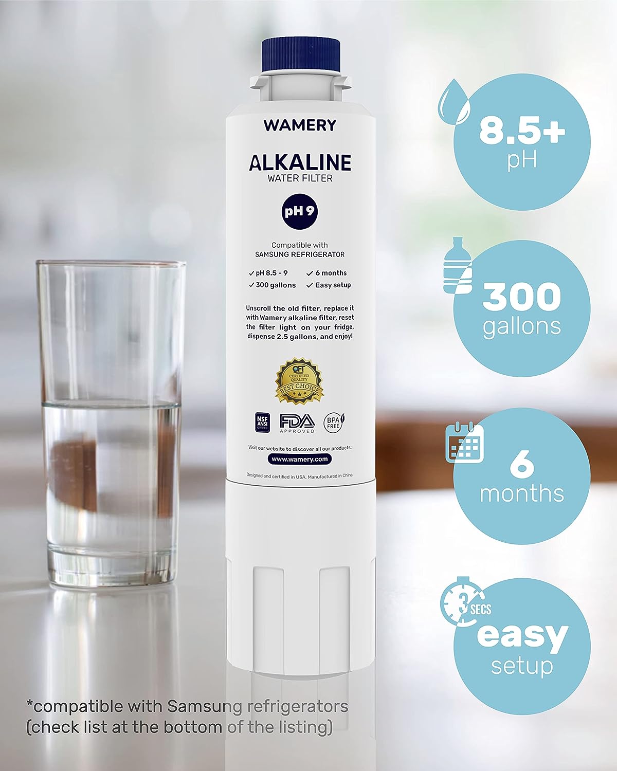 Alkaline Fridge Filter Samsung DA29-00020B - 1 Pack – Wamery