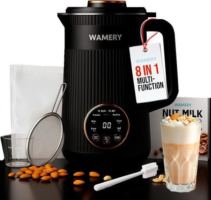 Wamery Original Nut Milk Maker Machine - 32oz Almond, Oat, Soy Milk Maker - Plant Based & Vegan Milk Maker with Delay Start, Keep Warm & Boil Water Functions