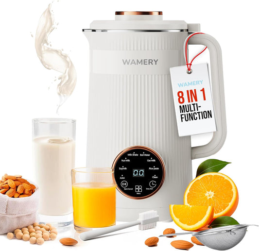 Wamery Original Nut Milk Maker Machine - 32oz Almond, Oat, Soy Milk Maker - Plant Based & Vegan Milk Maker with Delay Start, Keep Warm & Boil Water Functions