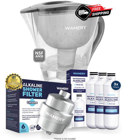 Complete Filter Pack: 3 Alkaline Filters + Shower Filter + FREE SHIPPING | 1 Year Coverage