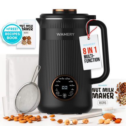 Wamery Original Nut Milk Maker Machine - 32oz Almond, Oat, Soy Milk Maker - Plant Based & Vegan Milk Maker with Delay Start, Keep Warm & Boil Water Functions