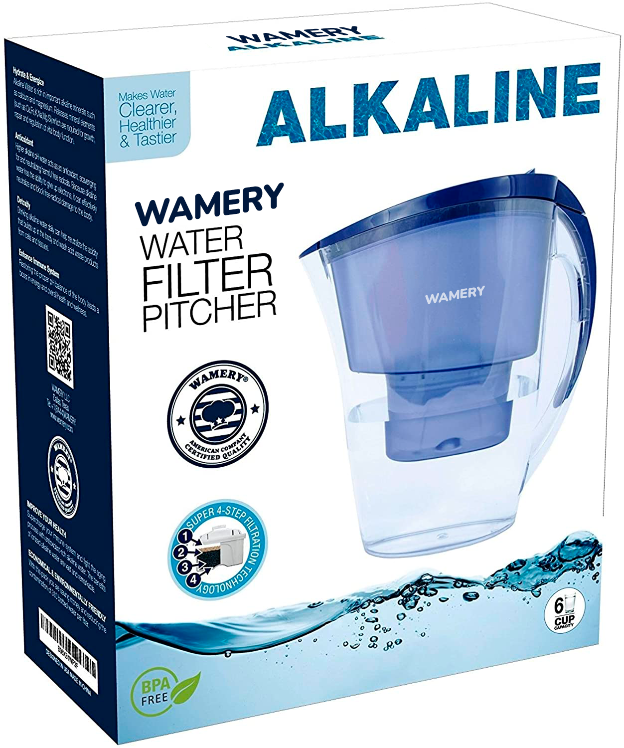 Alkaline Jazmin Water Pitcher 1.5 Liters + FREE Filter