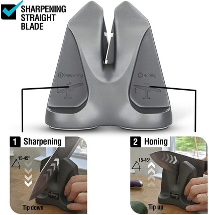 Adjustable Knife Sharpener - For Serrated & Steel Knives - Anti-Slip