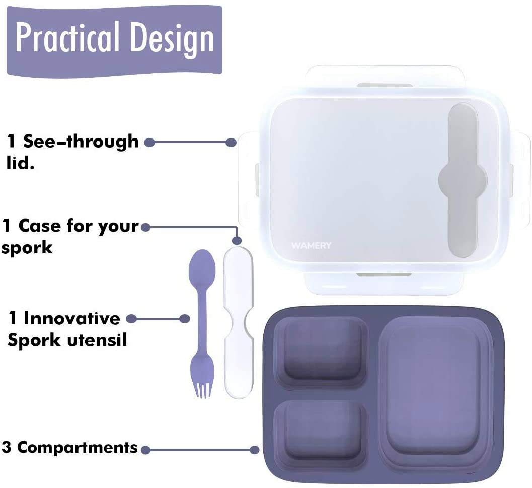 Collapsible Silicone Bento Box - Airtight & Leakproof