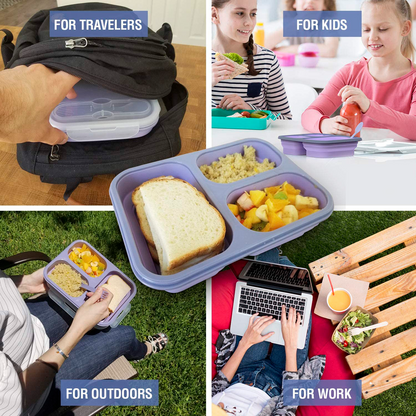 Collapsible Silicone Bento Box - Airtight & Leakproof