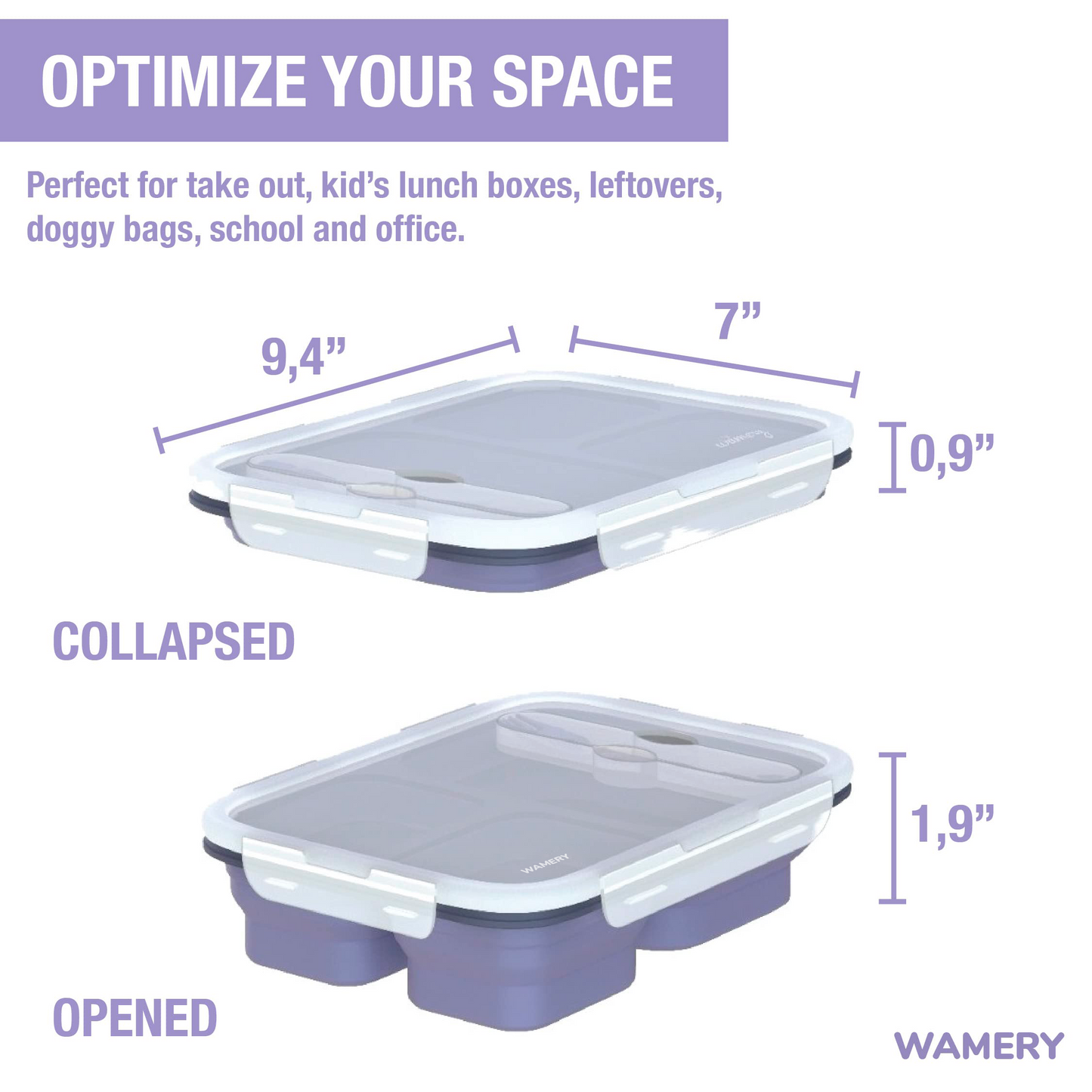 Collapsible Silicone Bento Box - Airtight & Leakproof