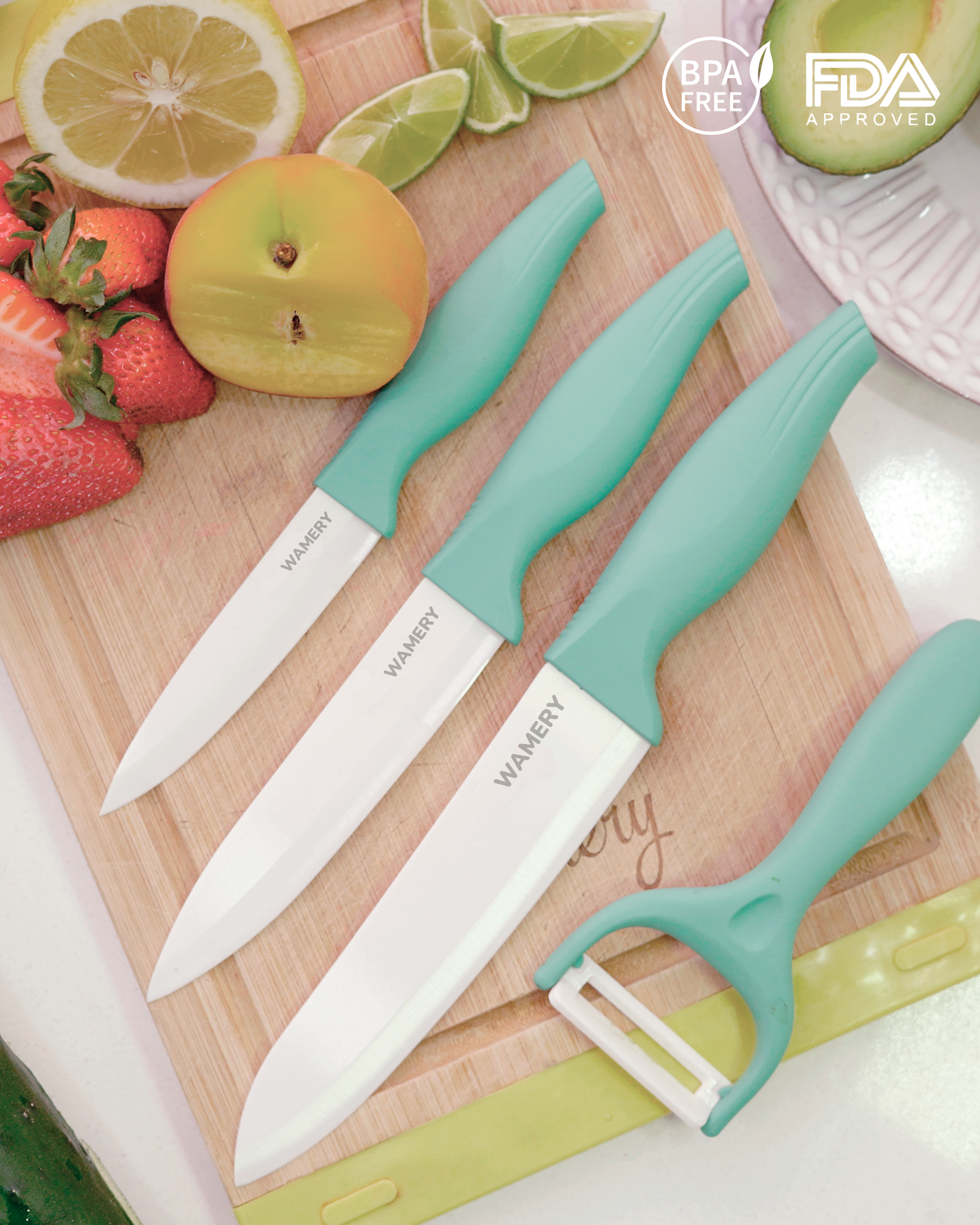 Ceramic Knife Set - Replacement - Turquoise