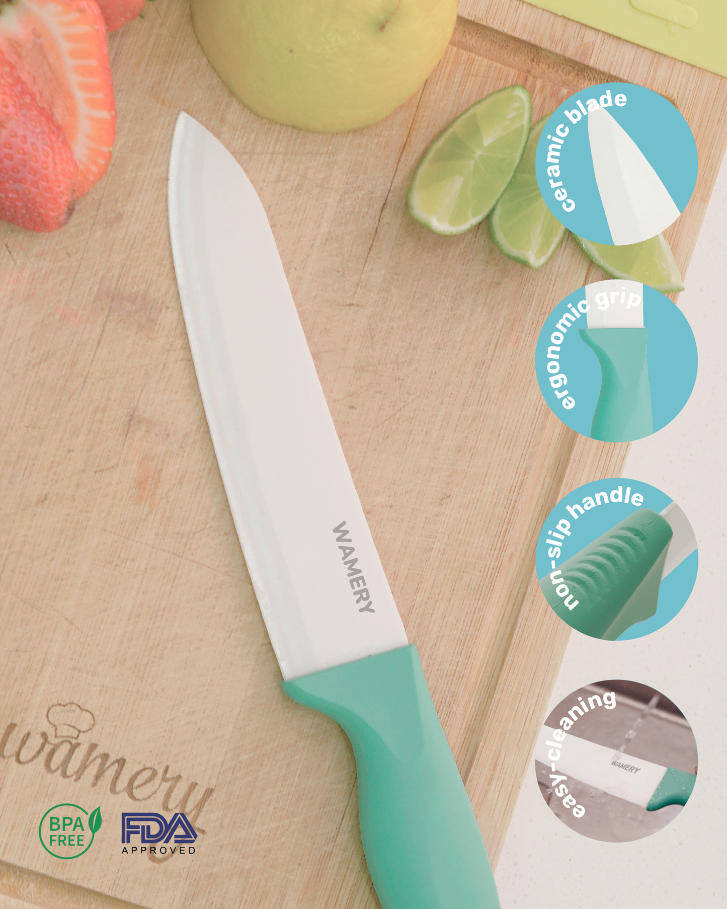 Ceramic Knife Set - Replacement - Turquoise