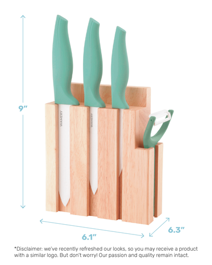 5Pc Ceramic Knife Set Black Blade Kitchen Cutlery Peeler Paring