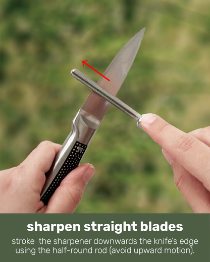 Serrated Knife Sharpener - Diamond Rod and Pocket Size